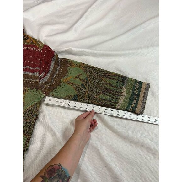 Vintage Resort Wear North Giraffe Print Tapestry Button Up Shacket - Picture 6 of 7